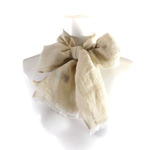 MARGARET HOWELL スカーフ ストール 麻 リネン ドット ベージュ