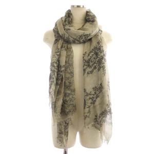 Faliero Sarti ストール モダール シルク混 フラワープリント 大判 グレージュ ブラック