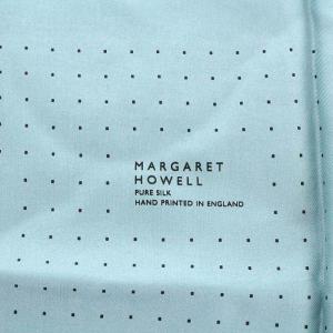 MARGARET HOWELL スカーフ ストール シルク ドット柄 水色