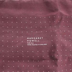 MARGARET HOWELL ストール シルク ドット柄 ボルドー