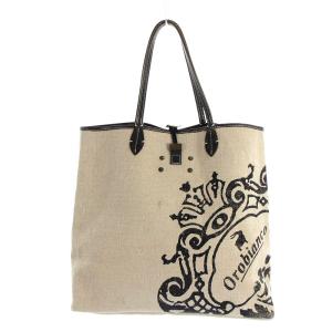 Orobianco トートバッグ ロゴプリント ベージュ