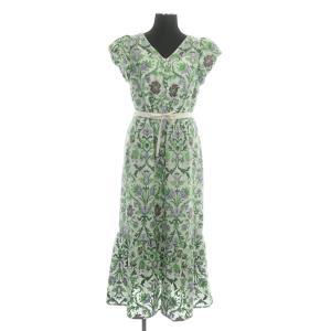 22SS マルチオーナメント刺繍ワンピース チュール 36 緑