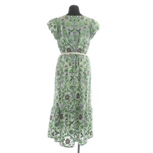 GRACE CONTINENTAL 22SS マルチオーナメント刺繍ワンピース チュール 36 緑