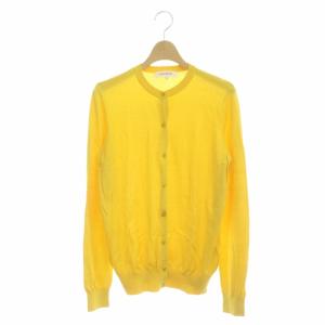 シルクコットンカーディガン ニット 長袖 38 イエロー