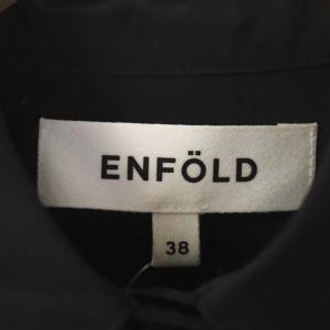 ENFOLD ワイドシャツ ヘビーコットン 比翼仕立て 38 ブラック