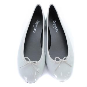 Repetto バレエシューズ エナメル パンプス フラット 38 24cm グレー