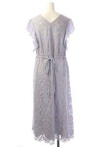 Grace Class 21SS バックレースドレス ワンピース 半袖 フリルスリーブ ウエストリボン グレイッシュブルー