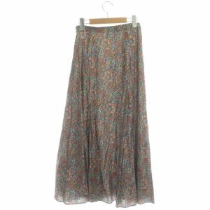 DRESSTERIOR リバティプリント パネルフレアースカート ロング 花柄 36 マルチカラー