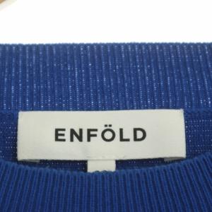 ENFOLD クルーネックニット カットソー 長袖 プルオーバー 38 ブルー