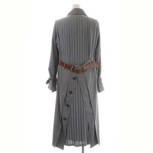 Ameri VINTAGE BACK PLEATS LAYERED COAT トレンチコート スプリングコート バックプリーツ 総裏地 ライトグレー