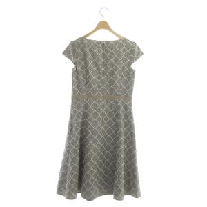 TOCCA 20AW TREFIE ワンピース ロング 半袖 刺繍 千鳥格子柄 4 ブラウン