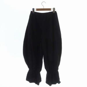 ENFOLD 21SS GIZAブロード フリルバルーンTROUSERS パンツ テーパード イージー 36 黒 ブラック