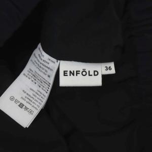 ENFOLD 21SS GIZAブロード フリルバルーンTROUSERS パンツ テーパード イージー 36 黒 ブラック