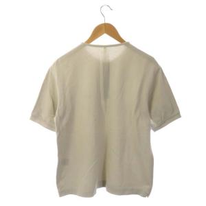 SCYE BASICS 40/1ヘンリーネックシャツトップス ノーカラー ロゴワッペン 38 ライトグレー