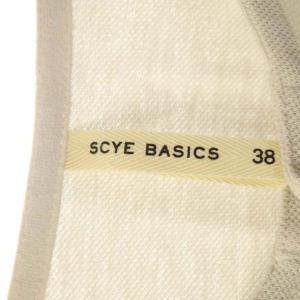 SCYE BASICS 40/1ヘンリーネックシャツトップス ノーカラー ロゴワッペン 38 ライトグレー