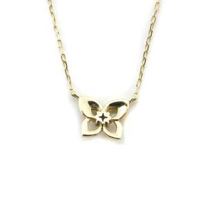 4℃ ネックレス バタフライモチーフ ストーン K18PG ピンクゴールド