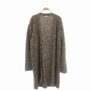 カーディガン ノーボタン M ブラウン