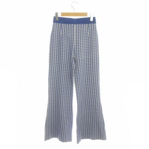 Ameri VINTAGE 21SS COLORFUL GINGHAM CHECK PANTS フレアパンツ イージー M 青