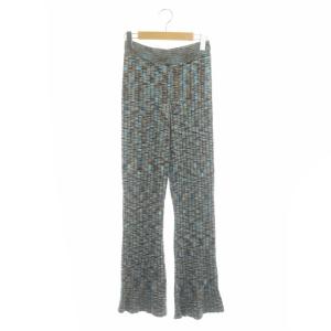 22SS MIX VINTAGE COLOR RIB PANTS リブニットパンツ フレアパンツ イージー M 水色 紺 オレンジ