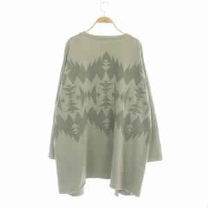 PENDLETON 21SS RELUME 別注スウェットカーディガン 長袖 ネイティブ柄 ピグメント加工 裏パイル F グレー グレージュ