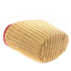 PRADA ウィッカー ショルダーバッグ 2way べージュ レッド 1BG172