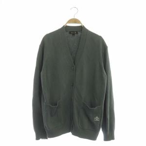 21SS 7Gコットン天竺編みVネックカーディガン ニット 長袖 2 カーキグレー