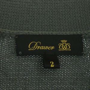 Drawer 21SS 7Gコットン天竺編みVネックカーディガン ニット 長袖 2 カーキグレー