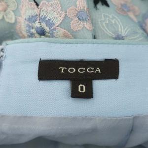 TOCCA FORTUNE パネル刺繍オーガンジースカート フレアスカート ひざ丈 ライトブルー