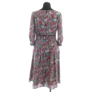 TOCCA 19AW LIBERTY DE CHINE シャツ調ワンピース フレア リバティ 花柄 ミディ丈 七分袖