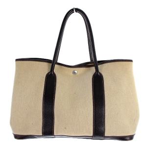 HERMES ガーデンパーティPM キャンバス T刻印 トートバッグ ベージュ