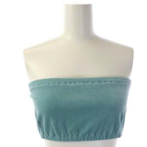 22SS オーガニックコットン ベロア バンドー ベアトップ バックジップ 0 ミントブルー