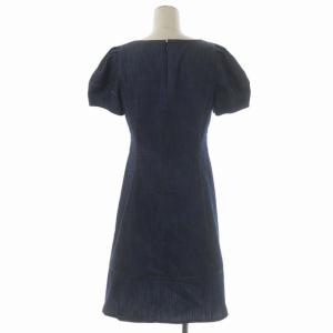 M'S GRACY ワンピース パフスリーブ デニム 膝丈 40 ネイビー