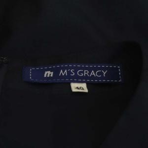 M'S GRACY ワンピース ティアード 半袖 膝丈 40 紺 ネイビー