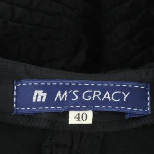 M'S GRACY ワンピース パフスリーブ ティアード 半袖 膝丈 40 黒 ブラック
