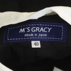 M'S GRACY ラウンドカラータックワンピース フレア フロントボタン ロング 長袖 2WAY 40 ブラック