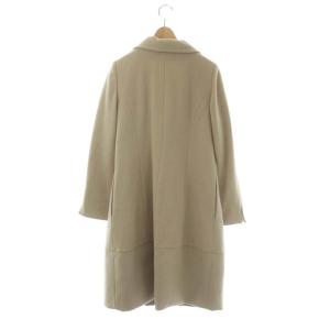 M'S GRACY ロングコート ウール 襟付き 2WAY 花モチーフ 比翼仕立て 40 ベージュ