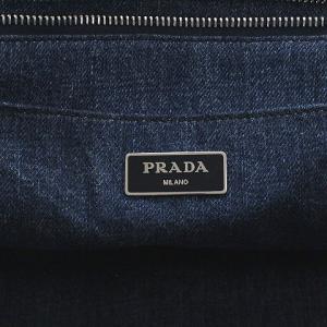 PRADA カナパ ショルダーバッグ 2way デニム スタッズ インディゴ