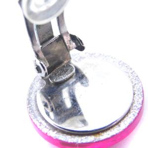 CHANEL ヴィンテージ イヤリング ラウンド ココマーク ラメ 00A ピンク
