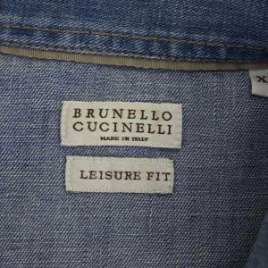 BRUNELLO CUCINELLI ヴィンテージ加工 デニム ウエスタンシャツ XS 水色
