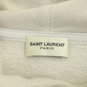 SAINT LAURENT PARIS OPTICAL ILLUSION PARKA スウェット プリント 裏起毛 L ライトグレージュ
