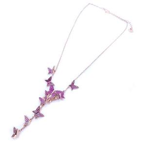 SWAROVSKI ネックレス バタフライモチーフ ピンク