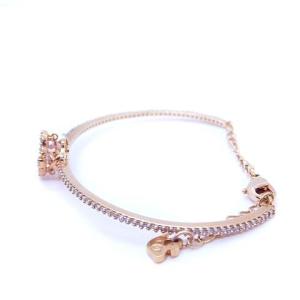 SWAROVSKI Sparkling Dance バングル ブレスレット クローバー ストーン ゴールド色 ピンク