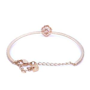 SWAROVSKI Sparkling Dance バングル ブレスレット クローバー ストーン ゴールド色 ピンク