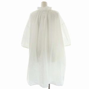 glamb 22SS オーガニックタイプライターフリルネックラバーワンピース 長袖 ロング プルオーバー F 白 ホワイト