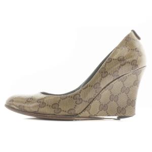 GUCCI パンプス GG柄 ウェッジソール 37 24cm ブラウン