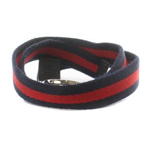 GUCCI シェリーライン ベルト ロゴ M 紺 ネイビー 赤 レッド 258158