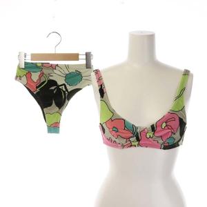 水着 スイムウェア 上下 総柄 ベロア IT36 マルチカラー