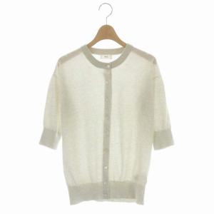 22SS LEVITA カーディガン クルーネック 七分袖 キナリ ライトグレー