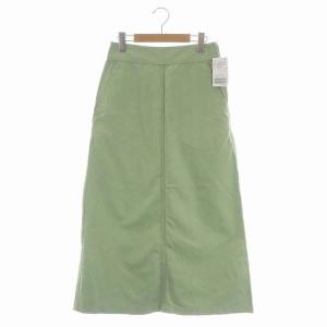 22SS コットンリネンオックストラペーズスカート 36 ライトグリーン