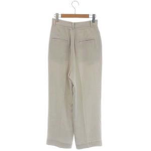 UNITED ARROWS 21AW UBCMD BK STN ジョーゼットパンツ ワイドストレート タック 34 ライトグレー